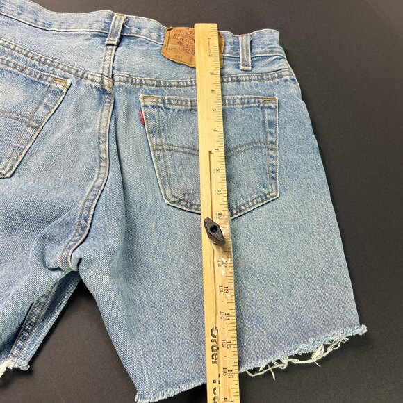 VTG 90s Levi's Jean Short Men 31* 501 Blue Distressed Cut Off Denim Jorts Tag 34 - Picture 10 of 16